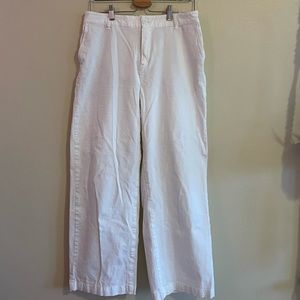 Muji wide leg white pants